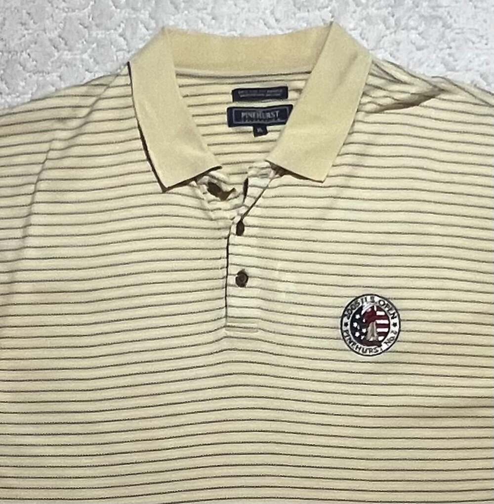 The Pinehurst Collection 2005 U.S. Open No. 2 Yellow Striped Polo Shirt XL